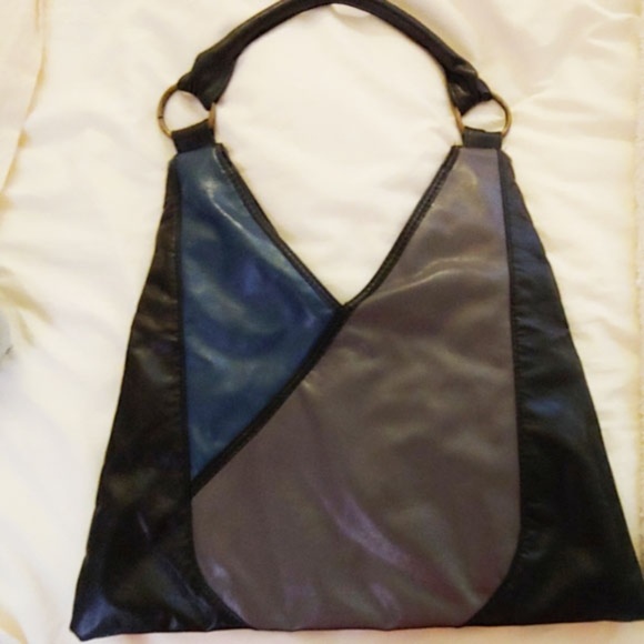 Fabulous Blue, Black, Grey Leather Purse - Picture 2 of 8